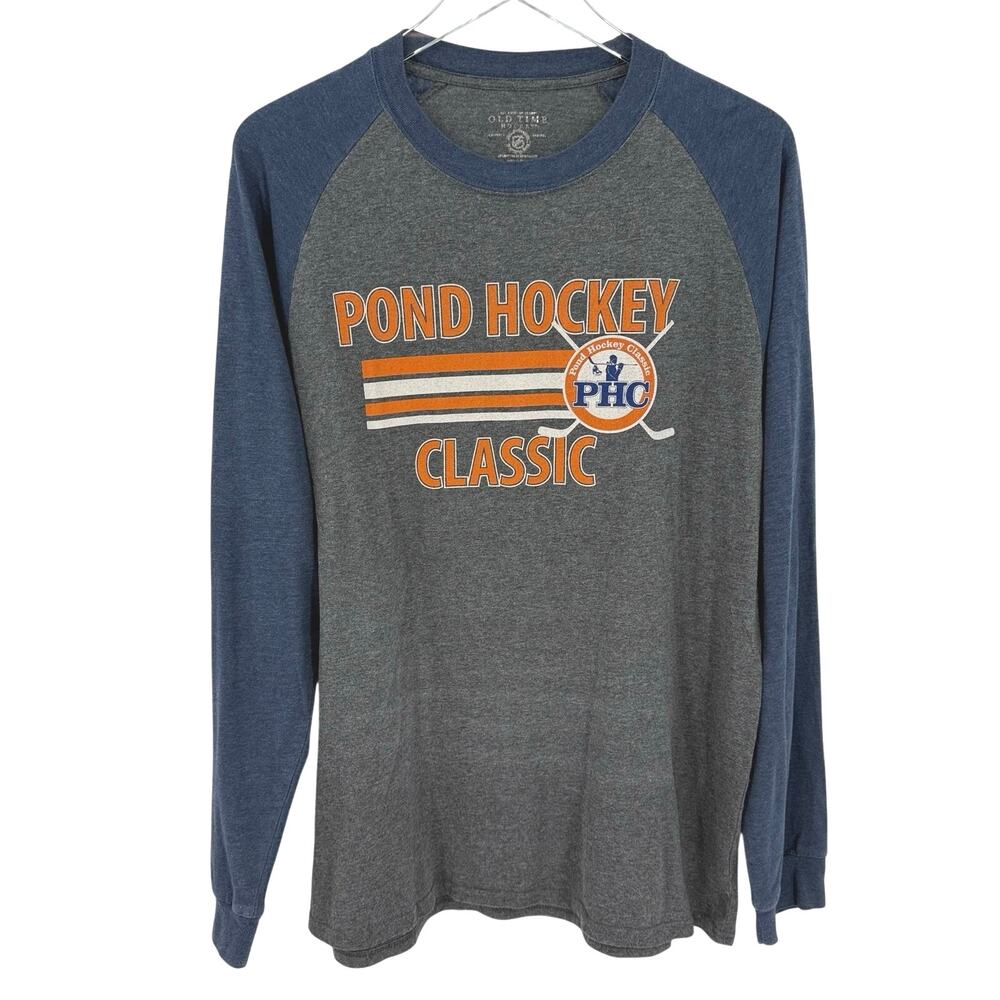 Old Time Hockey Pond Hockey Classic Long Sleeve Raglan T Shirt Size Large